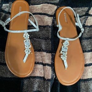Rhinestone sandals like new